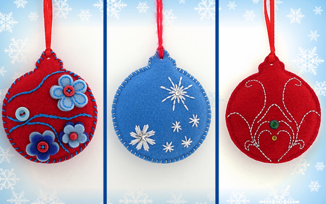 DIY Felt Christmas Ornaments to make for holiday crafts | DIY Felt Christmas Ornaments Patterns Free | easy diy felt christmas ornaments | how to make a felt christmas tree ornament | 25 Free Patterns for Felt Christmas Ornaments linked on the Six Clever Sisters blog!